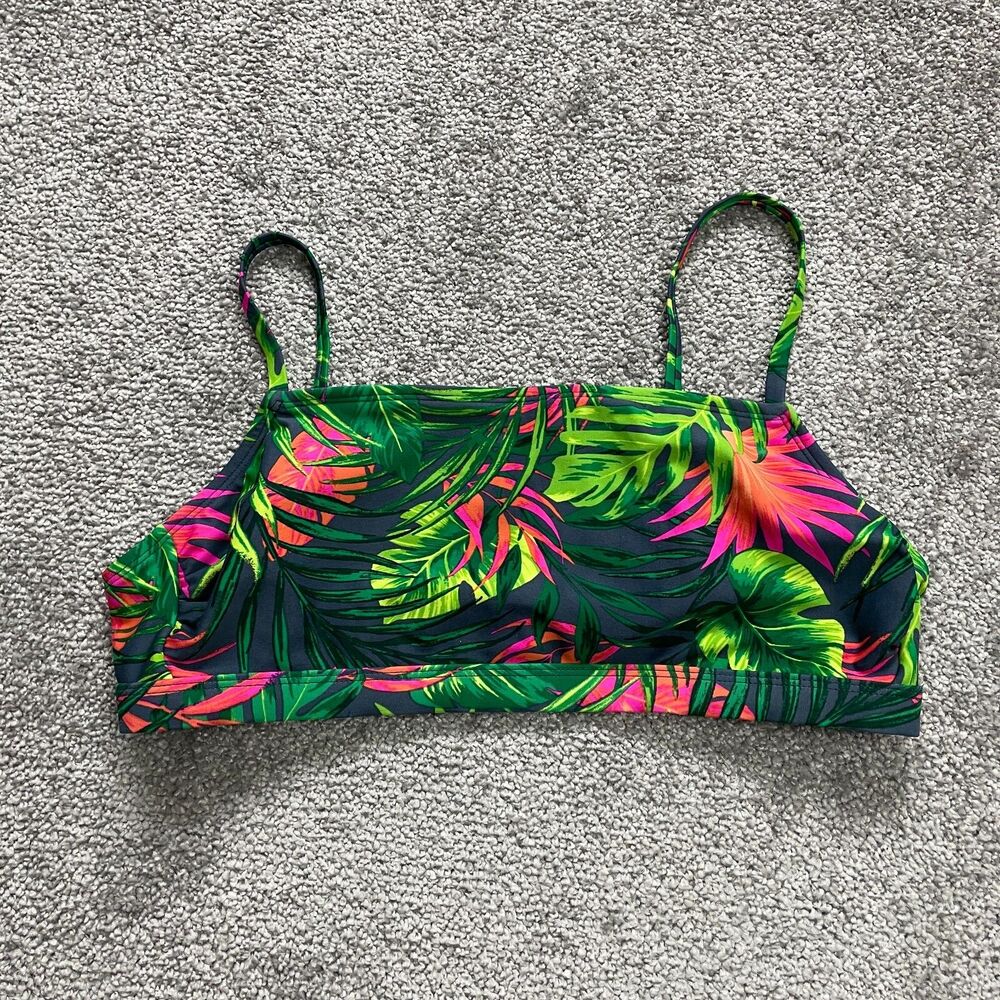 Xhilaration Swimwear Bikini Top Women Large Multicolor Floral Tropical Beach